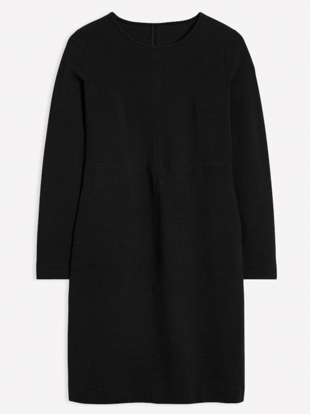 Boden Black Cornelia Ribbed Ottoman Dress 3/4 Sleeves